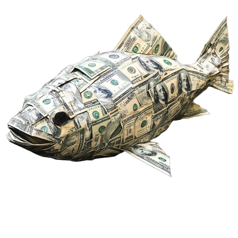 Money Fish Vinyl Car Decal Sticker – Waterproof & UV-Resistant 8"