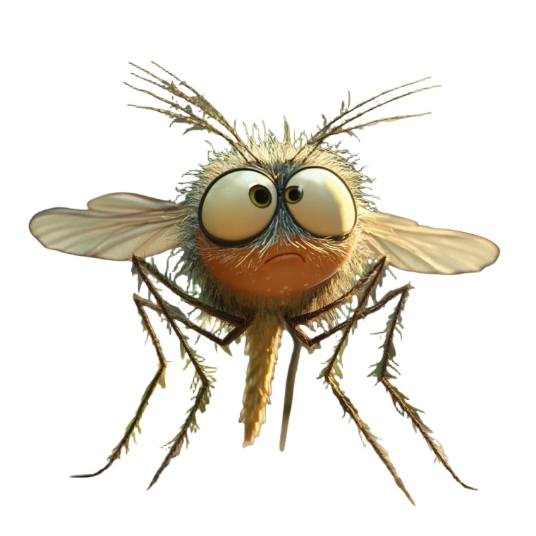 Pixar Style Mosquito Vinyl Car Decal Sticker – Waterproof & UV-Resistant 8"