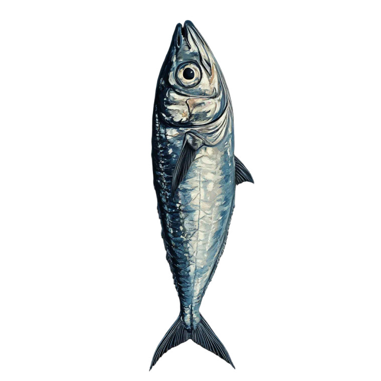 Detailed Mackerel Vinyl Car Decal Sticker – Waterproof & UV-Resistant 8"