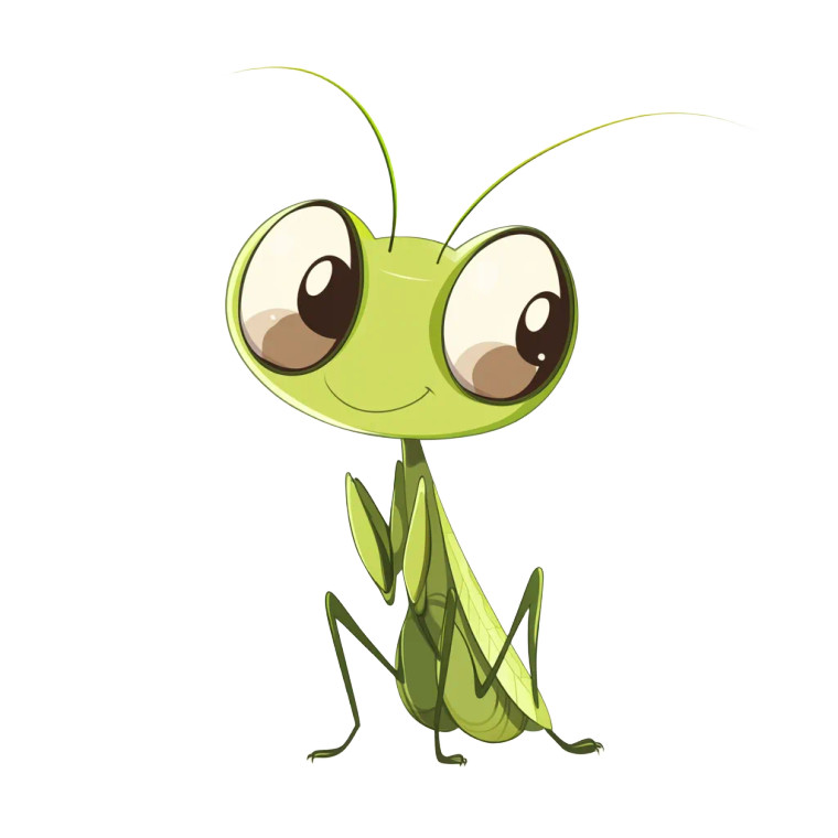 Cute Mantis Vector Vinyl Car Decal Sticker – Waterproof & UV-Resistant 8"