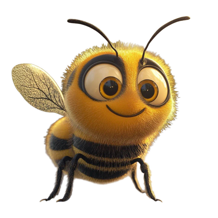 Pixar Style Bee V2 Vinyl Car Decal Sticker – Waterproof & UV-Resistant 8"