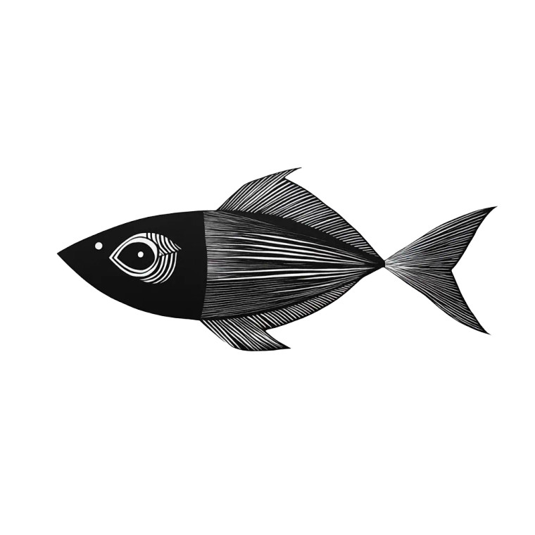 Minimalistic Fish Vinyl Car Decal Sticker – Waterproof & UV-Resistant 8"