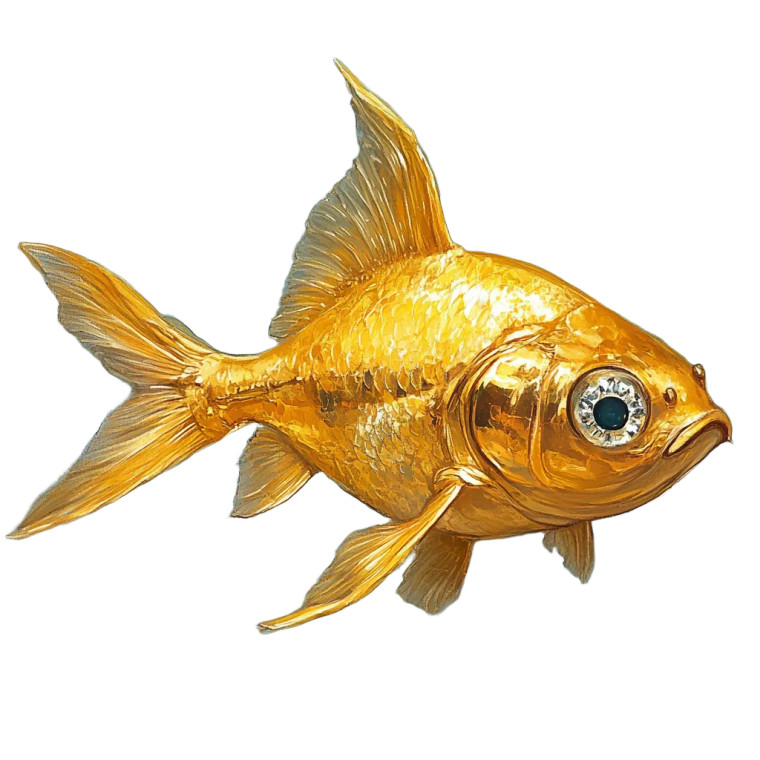 Golden Fish Sketch V2 Vinyl Car Decal Sticker – Waterproof & UV-Resistant 8"