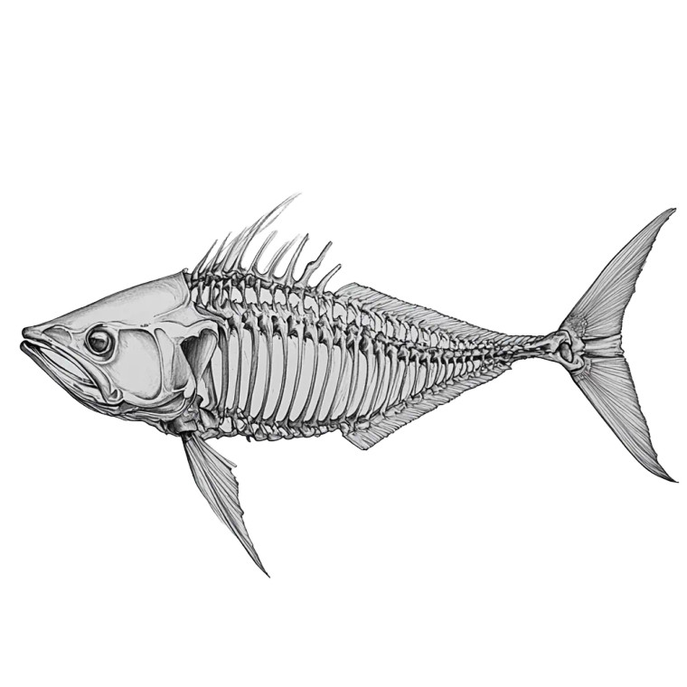 Tuna Bones Draft Vinyl Car Decal Sticker – Waterproof & UV-Resistant 8"