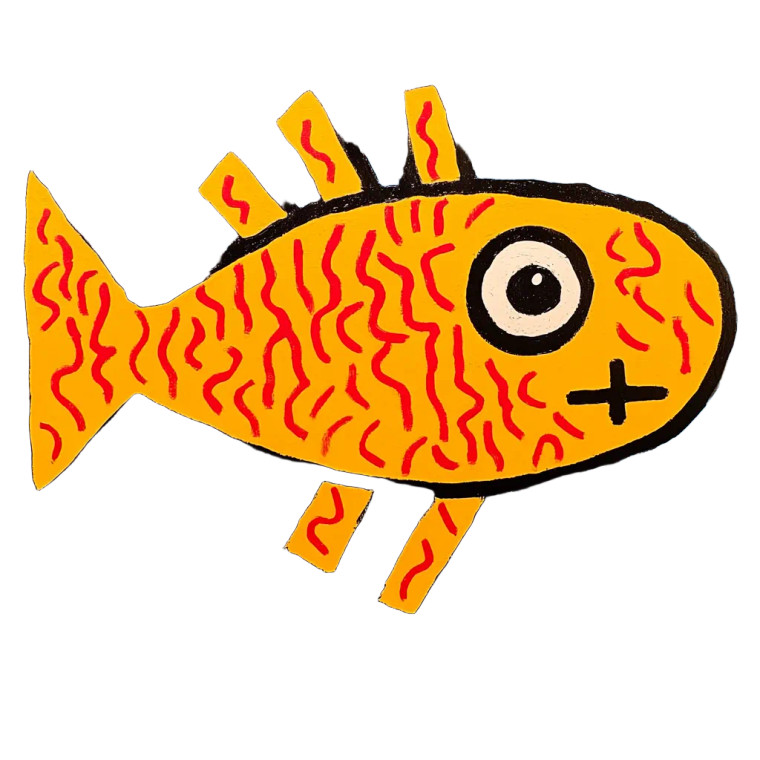 Haring Fish Art Vinyl Car Decal Sticker – Waterproof & UV-Resistant 8"