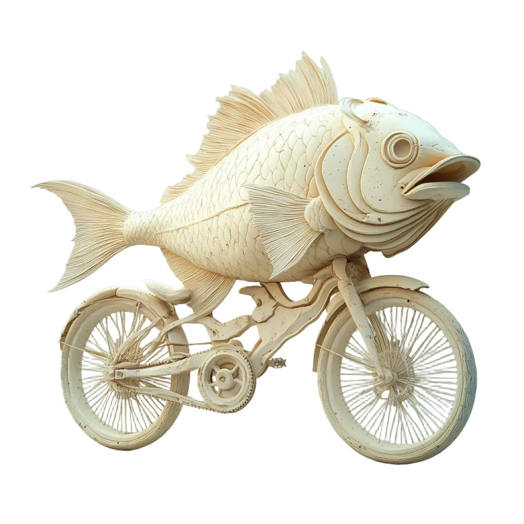 Fish Bicycle Vinyl Car Decal Sticker – Waterproof & UV-Resistant 8"