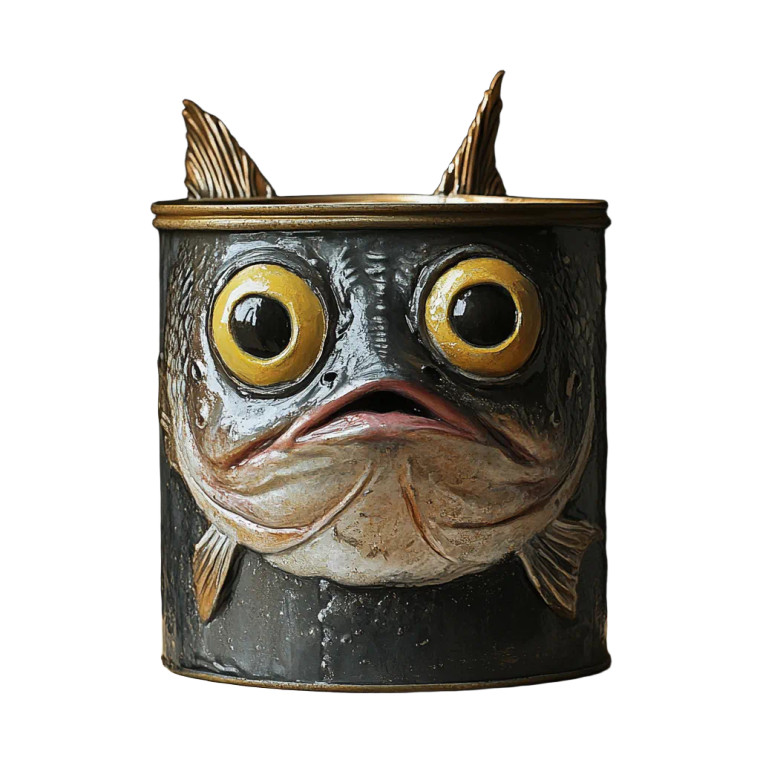 Tuna Can Sam Vinyl Car Decal Sticker – Waterproof & UV-Resistant 8"