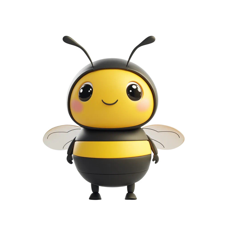 Cute Bee Character Vinyl Car Decal Sticker – Waterproof & UV-Resistant 8"