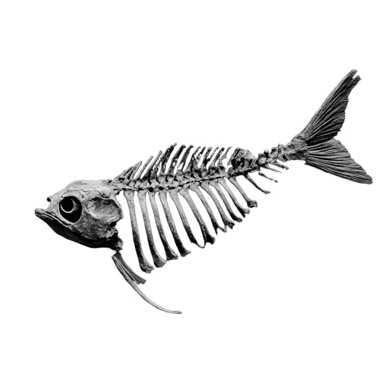 Fish Fossil Vinyl Car Decal Sticker – Waterproof & UV-Resistant 8"
