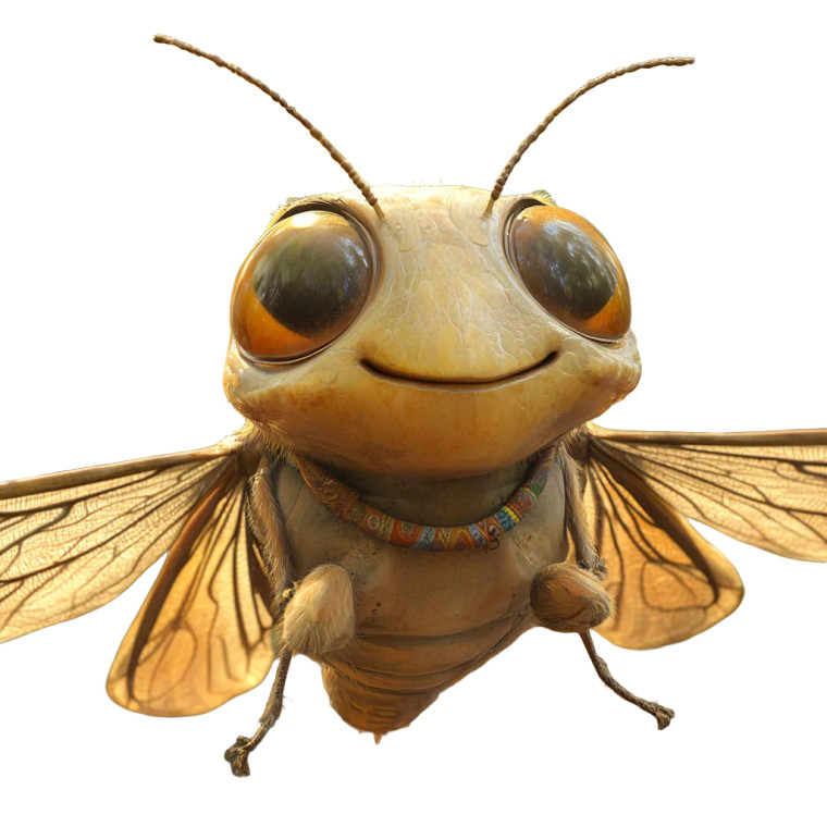 Friendly Flying Cicada Vinyl Car Decal Sticker – Waterproof & UV-Resistant 8"