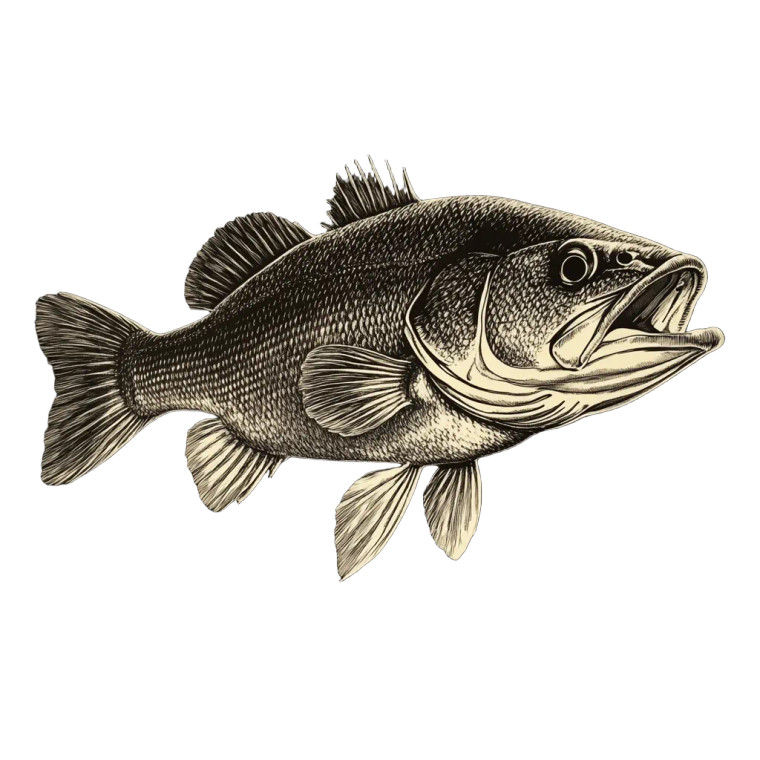 Largemouth Bass Engraving Vinyl Car Decal Sticker – Waterproof & UV-Resistant 8"