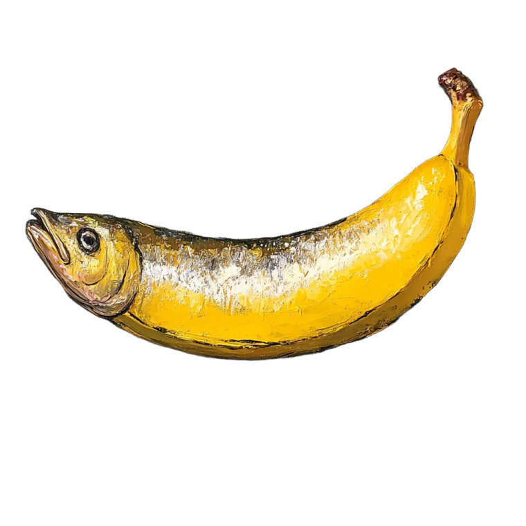 Banana Sardine Vinyl Car Decal Sticker – Waterproof & UV-Resistant 8"