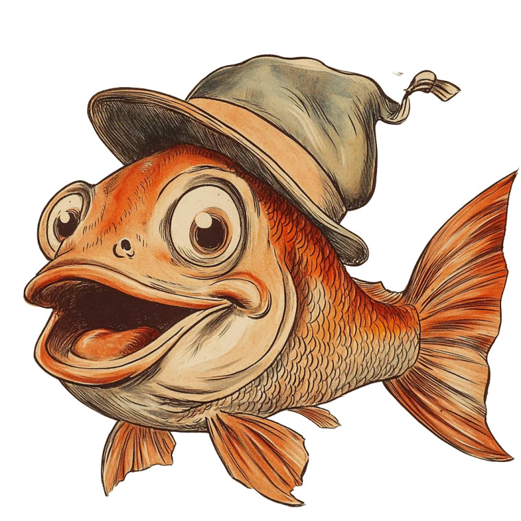 Truffle Fish Cartoon Vinyl Car Decal Sticker – Waterproof & UV-Resistant 8"