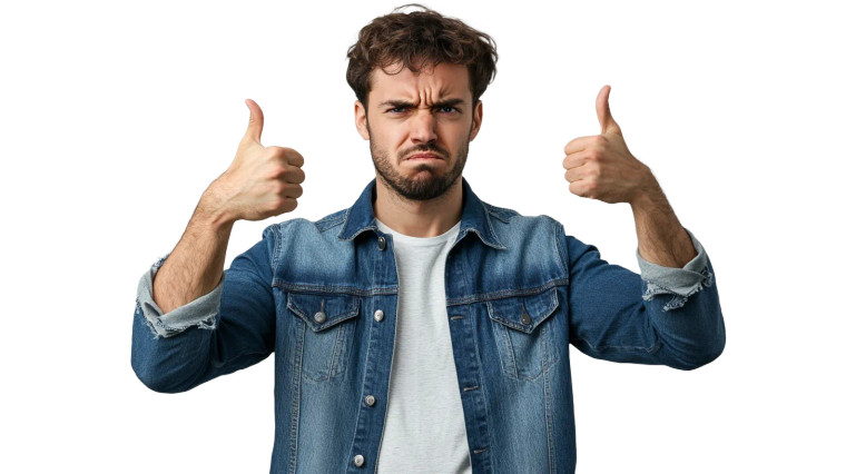 Dissatisfied Man Thumbs Down Vinyl Car Decal Sticker – Waterproof & UV-Resistant 8"