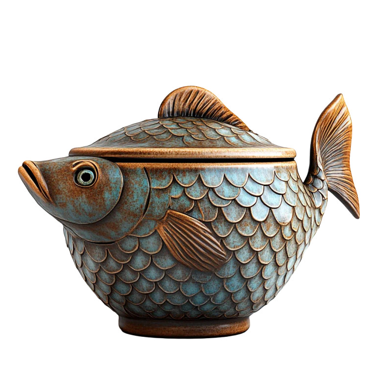 Fish Themed Soup Pot Vinyl Car Decal Sticker – Waterproof & UV-Resistant 8"