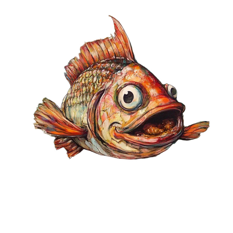 Self-Frying Fish Vinyl Car Decal Sticker – Waterproof & UV-Resistant 8"