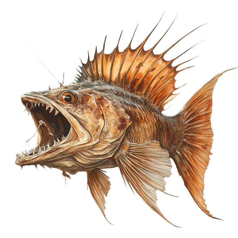 Angler Fish Item Vinyl Car Decal Sticker – Waterproof & UV-Resistant 8"