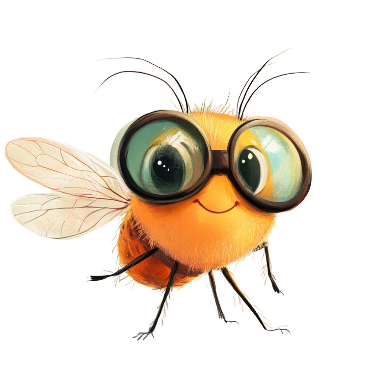 Cartoon Fly Glasses Vinyl Car Decal Sticker – Waterproof & UV-Resistant 8"