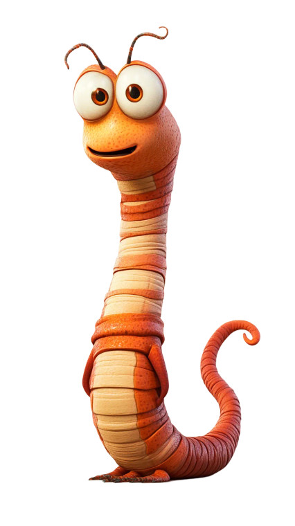 Funny Worm Vinyl Car Decal Sticker – Waterproof & UV-Resistant 8"