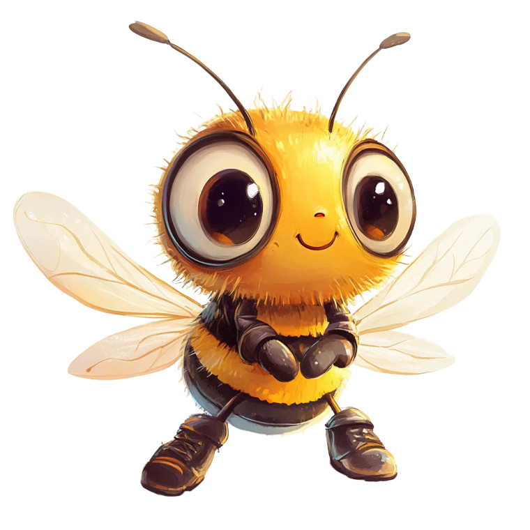 Cute Cartoon Bee V7 Vinyl Car Decal Sticker – Waterproof & UV-Resistant 8"