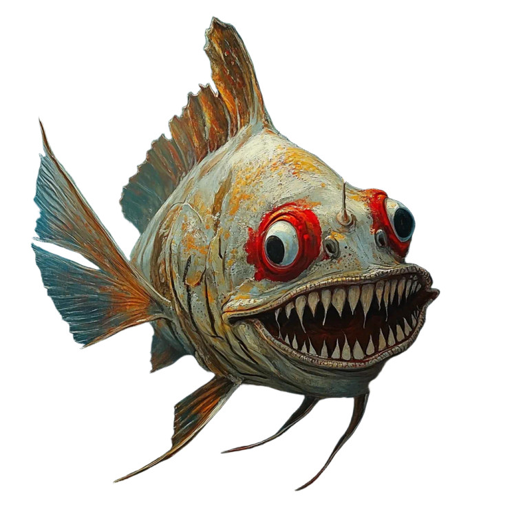 Clown Anglerfish Swimming Vinyl Car Decal Sticker – Waterproof & UV-Resistant 8"