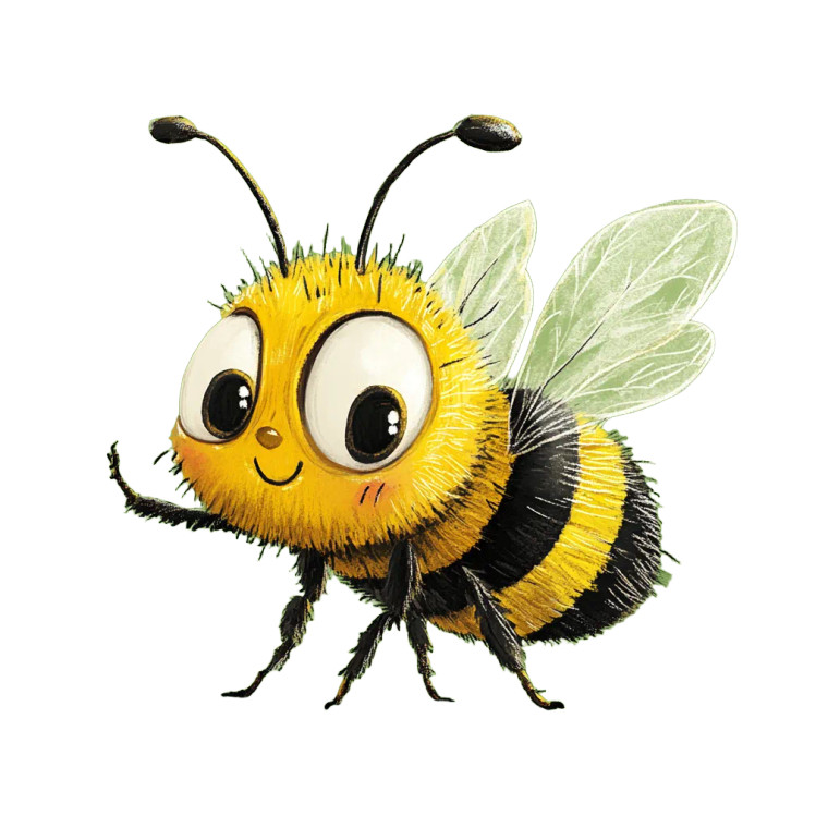 Cartoon Bee V4 Vinyl Car Decal Sticker – Waterproof & UV-Resistant 8"