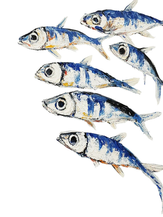 Matisse Sardines Vinyl Car Decal Sticker – Waterproof & UV-Resistant 8"