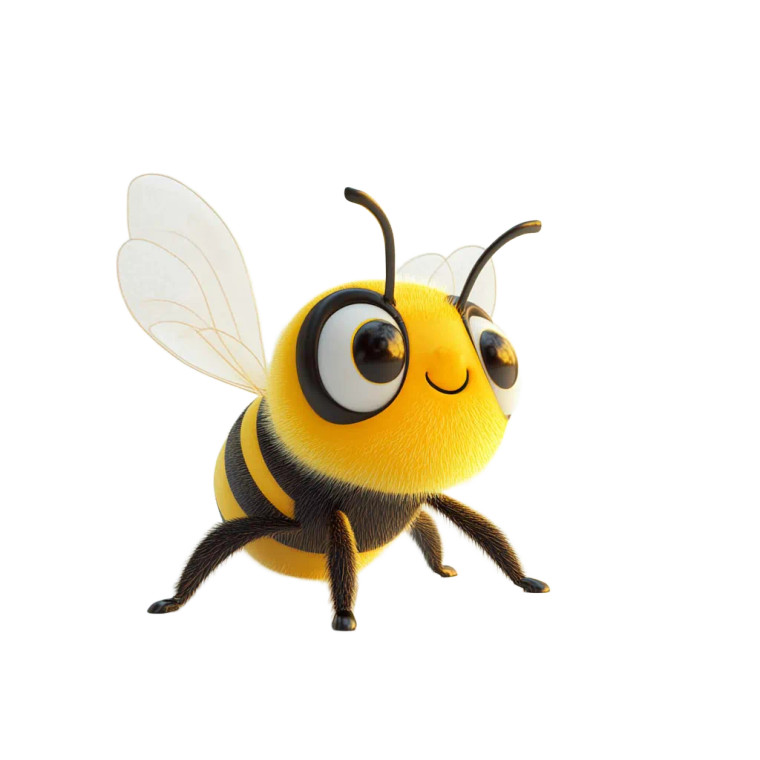 Cartoon Bee V5 Vinyl Car Decal Sticker – Waterproof & UV-Resistant 8"