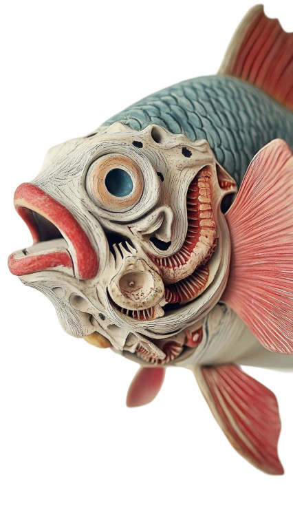 Fantastic Fish Respiratory Vinyl Car Decal Sticker – Waterproof & UV-Resistant 8"