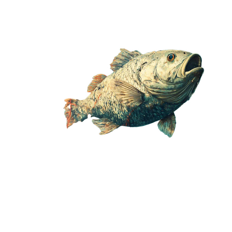 Fish Dragging Corals Vinyl Car Decal Sticker – Waterproof & UV-Resistant 8"