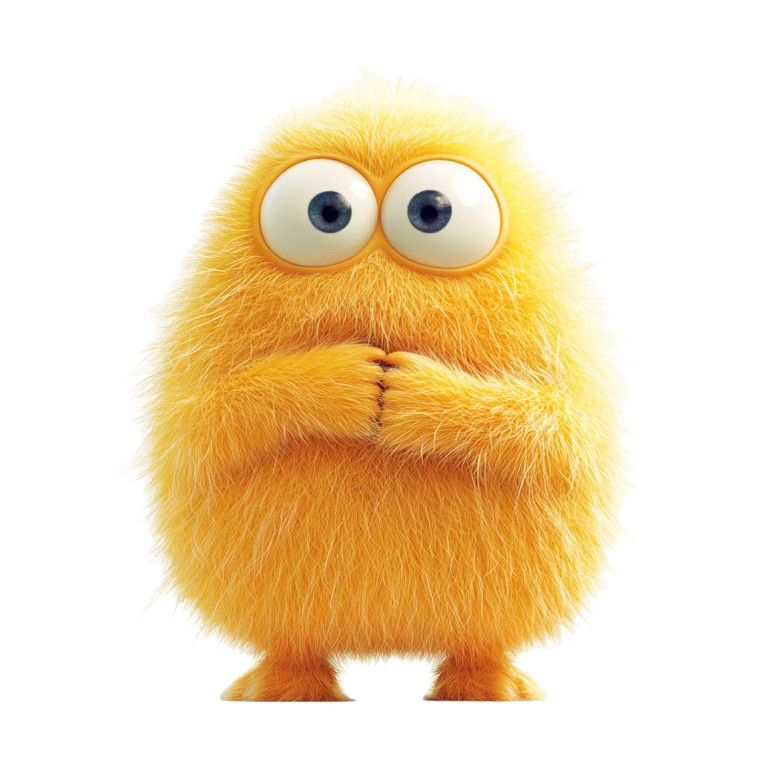 Fluffy Yellow Monster Vinyl Car Decal Sticker – Waterproof & UV-Resistant 8"