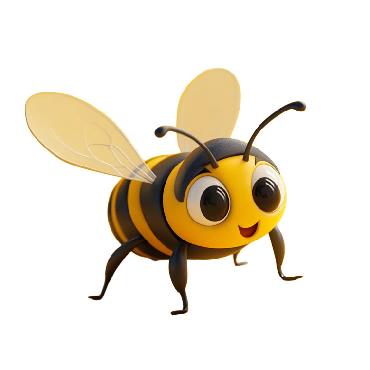 Cartoon Bee V8 Vinyl Car Decal Sticker – Waterproof & UV-Resistant 8"