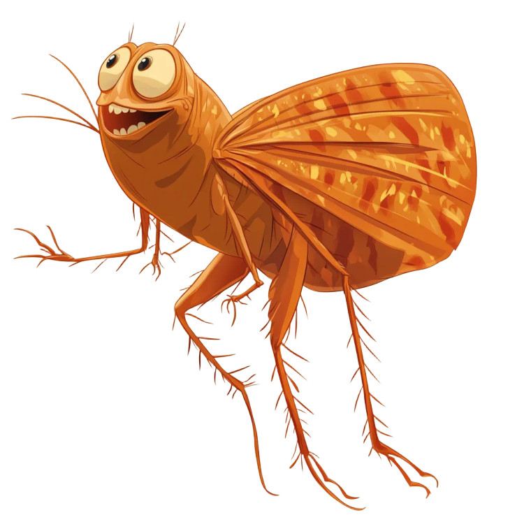 Jumping Cartoon Flea Vinyl Car Decal Sticker – Waterproof & UV-Resistant 8"