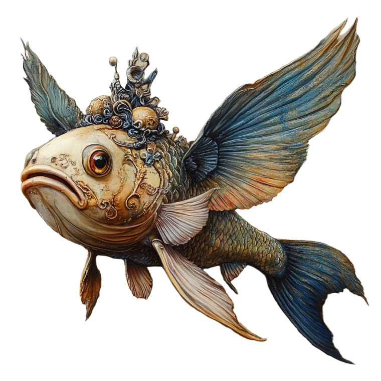 Human-Headed Fish V2 Vinyl Car Decal Sticker – Waterproof & UV-Resistant 8"