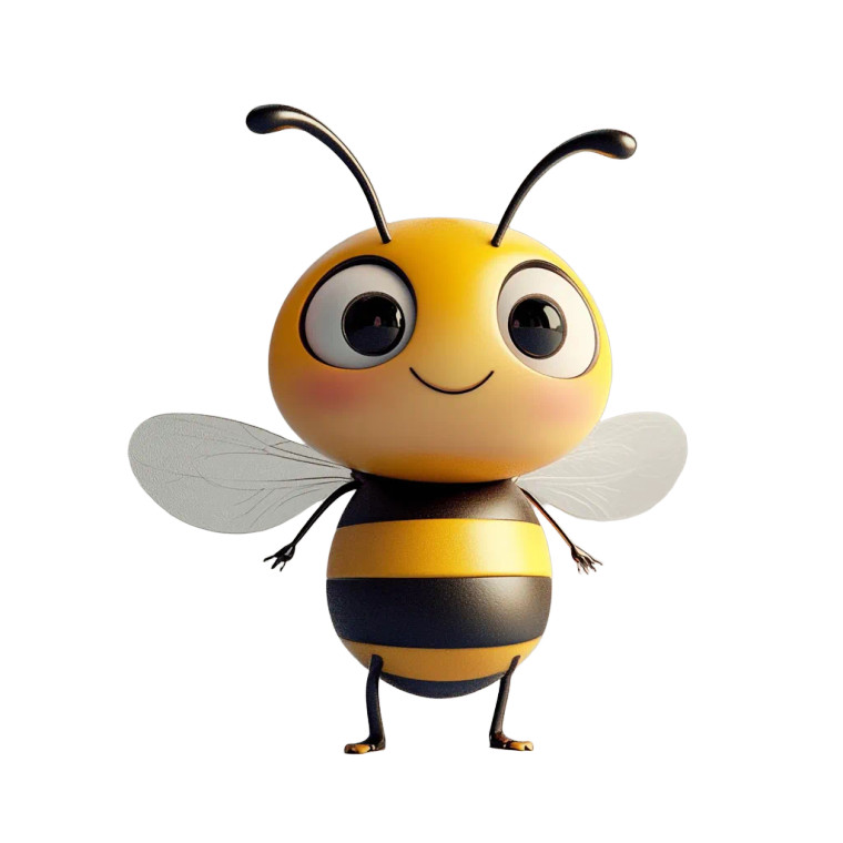 Friendly 3D Bee V2 Vinyl Car Decal Sticker – Waterproof & UV-Resistant 8"