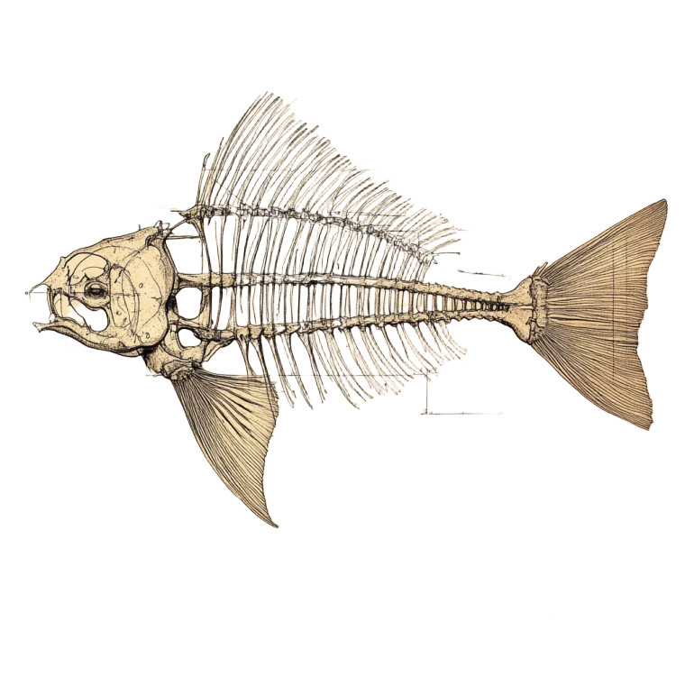 Da Vinci'S Fish Blueprint Vinyl Car Decal Sticker – Waterproof & UV-Resistant 8"