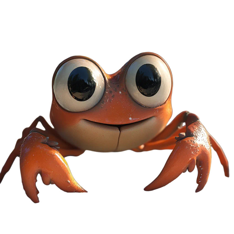 Cute 3D Crab Vinyl Car Decal Sticker – Waterproof & UV-Resistant 8"