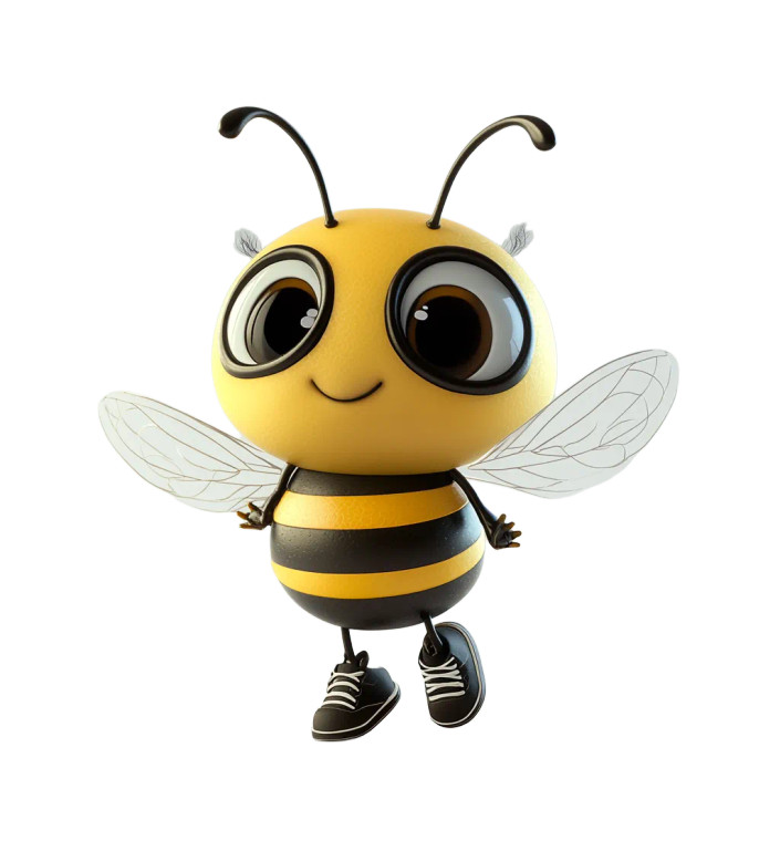 Cute Cartoon Bee V8 Vinyl Car Decal Sticker – Waterproof & UV-Resistant 8"