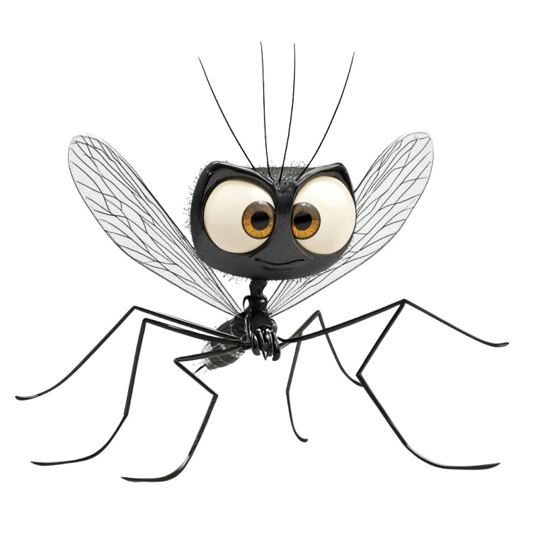 Cute Flying Mosquito Vinyl Car Decal Sticker – Waterproof & UV-Resistant 8"