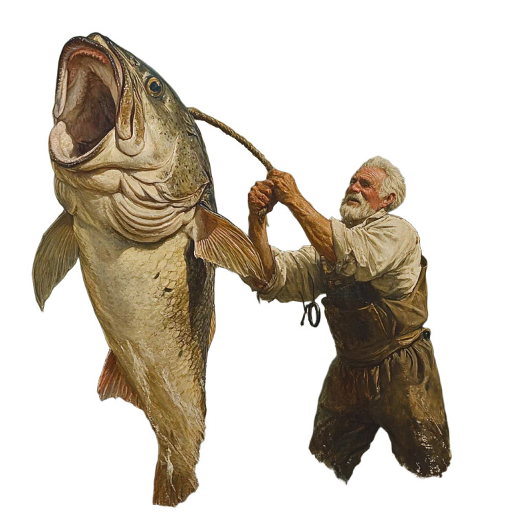 Elderly Fisherman'S Catch Vinyl Car Decal Sticker – Waterproof & UV-Resistant 8"