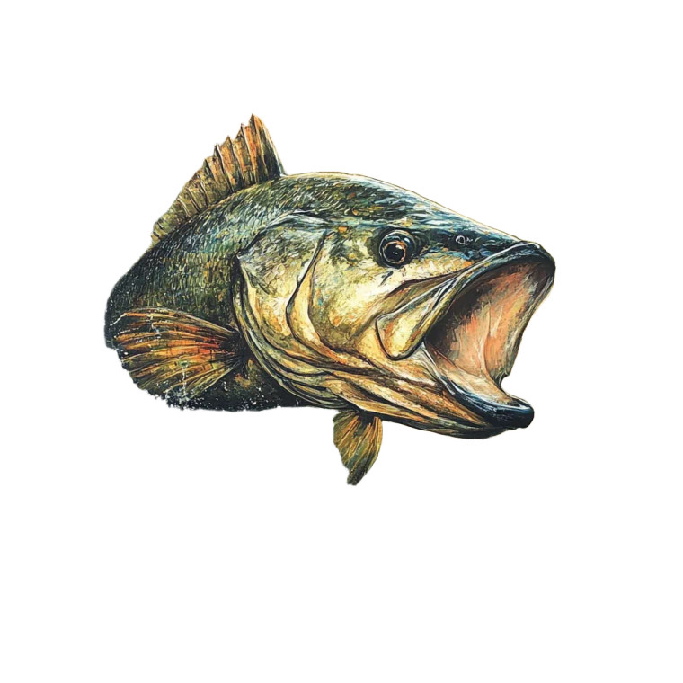 Bass Fish Vinyl Car Decal Sticker – Waterproof & UV-Resistant 8"