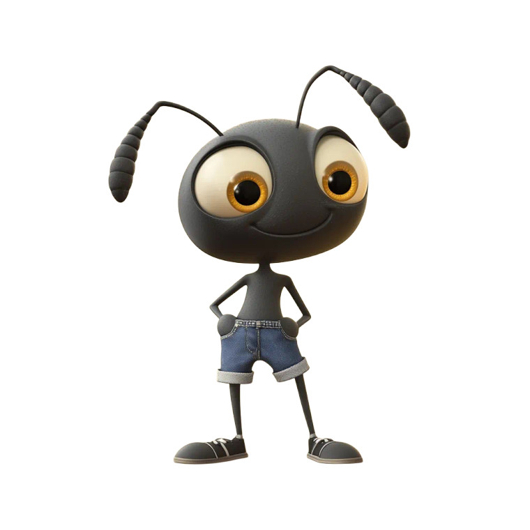 Cute Ant In Jeans Vinyl Car Decal Sticker – Waterproof & UV-Resistant 8"