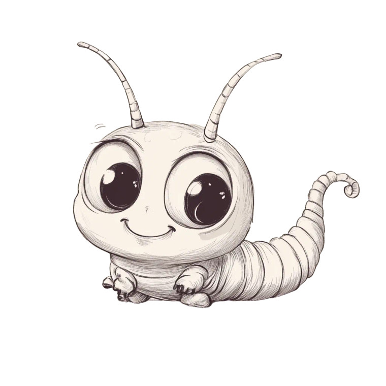 Cute Caterpillar Design Vinyl Car Decal Sticker – Waterproof & UV-Resistant 8"