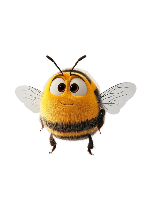 Pixar-Style Bee V3 Vinyl Car Decal Sticker – Waterproof & UV-Resistant 8"