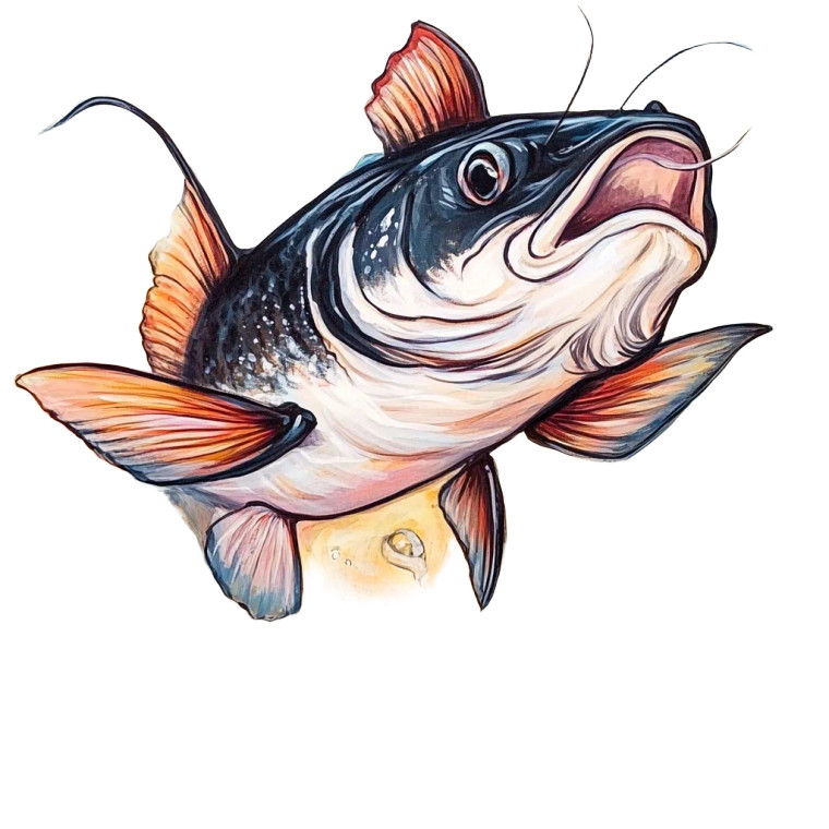 Leaping Catfish Vinyl Car Decal Sticker – Waterproof & UV-Resistant 8"