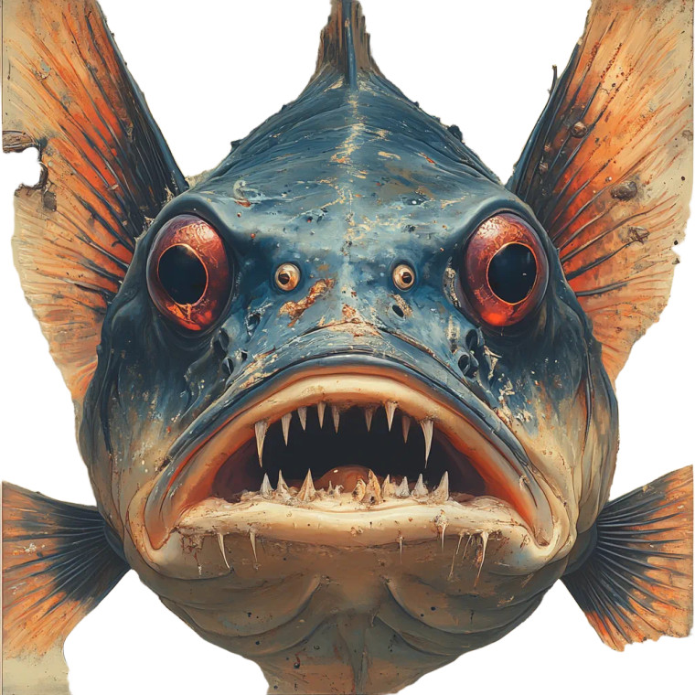 Angler Fish V4 Vinyl Car Decal Sticker – Waterproof & UV-Resistant 8"