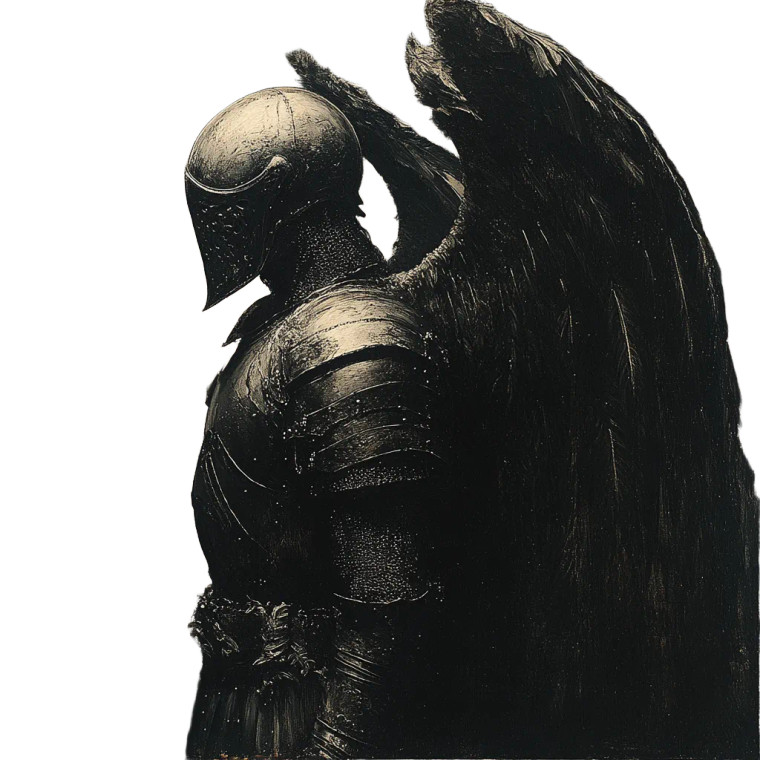 Winged Knight Vinyl Car Decal Sticker – Waterproof & UV-Resistant 8"