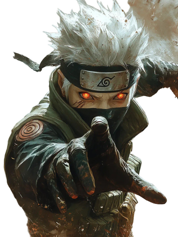 Kakashi Charging Pose Vinyl Car Decal Sticker – Waterproof & UV-Resistant 8"