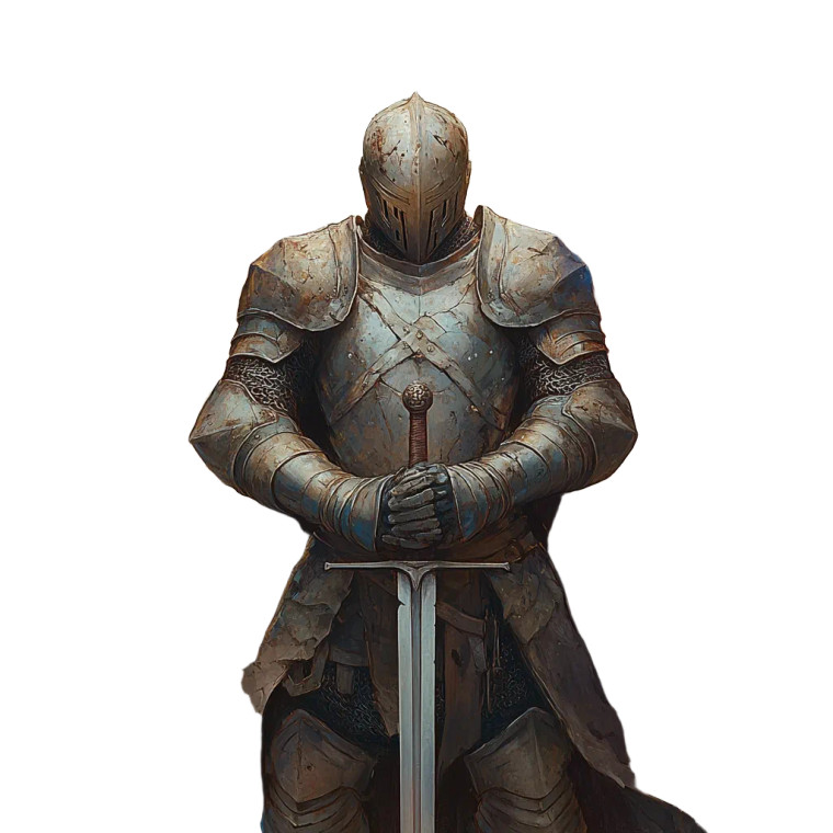 Battered Knight Vinyl Car Decal Sticker – Waterproof & UV-Resistant 8"