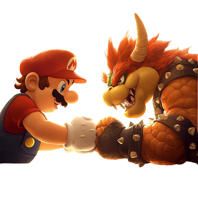 Mario Vs Bowser V5 Vinyl Car Decal Sticker – Waterproof & UV-Resistant 8"